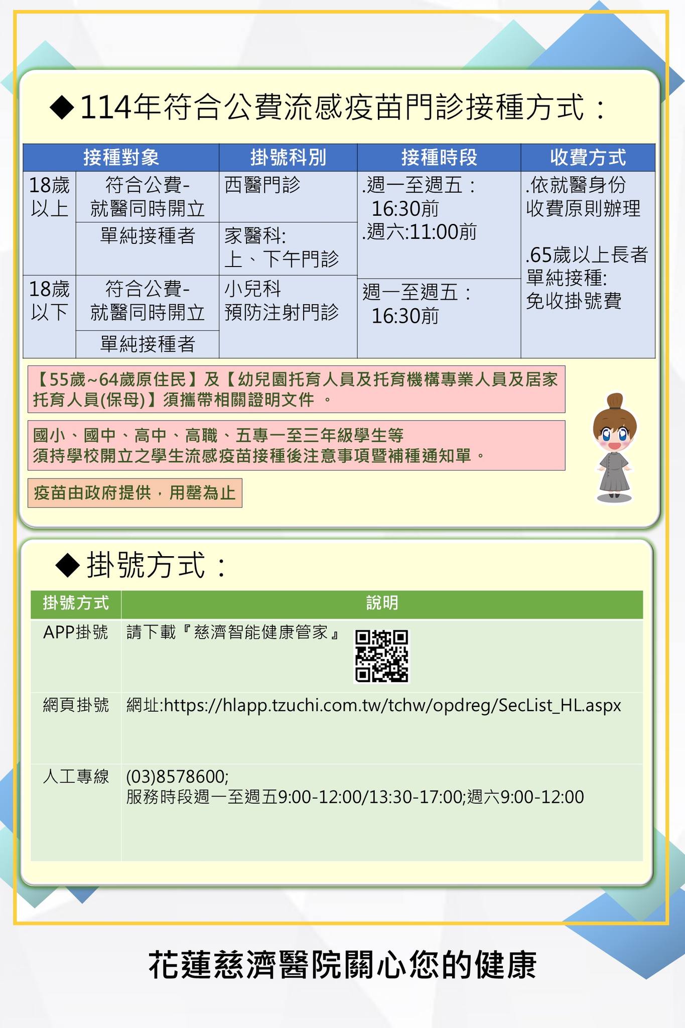 流感疫苗10/1(三)開始接種