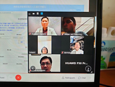 花蓮慈濟與印尼慈濟新冠肺炎防疫分享視訊會議，印尼方線上參與人員